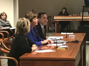 The League's Chris Hackbarth testifies about the proposed revenue sharing bills Tuesday, Dec. 5, 2017 in the House committee along with officials from the Michigan Association of Counties and Michigan Townships Association.