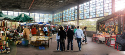 An imagined market in an industrial building near the Livernois and Vernor intersection.