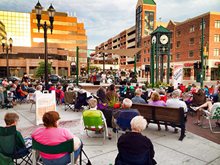 The newly renovated Ann Street Plaza in East Lansing.