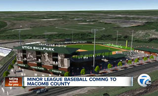 A rendering of the new ballpark in Utica.