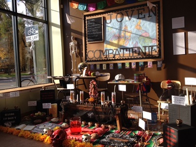 Dia de los Muertos altar at Cafe con Leche