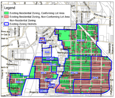 Before the update of lot size requirements, two-thirds of residential parcels in Edison were below the minimum lot area for their zoning district.