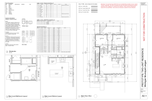 A blueprint page shows the first floor plan of the duplex home model and detail of bathroom, windows, and doors.