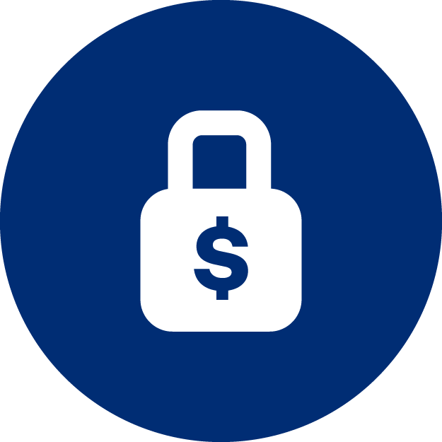 Economic and financial security icon.