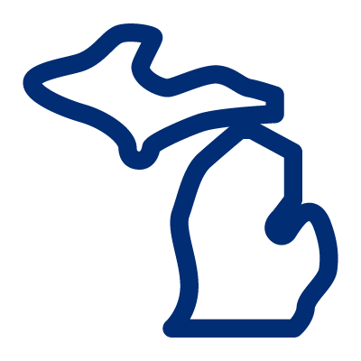 Michigan map icon.