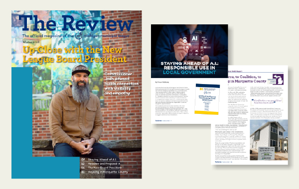 Cover and spreads of Winter 2026 issue of The Review.