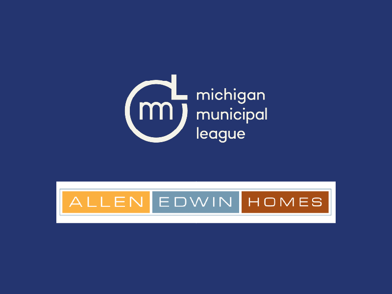 Michigan Municipal League Logo above the Allen Edwin Homes Logo